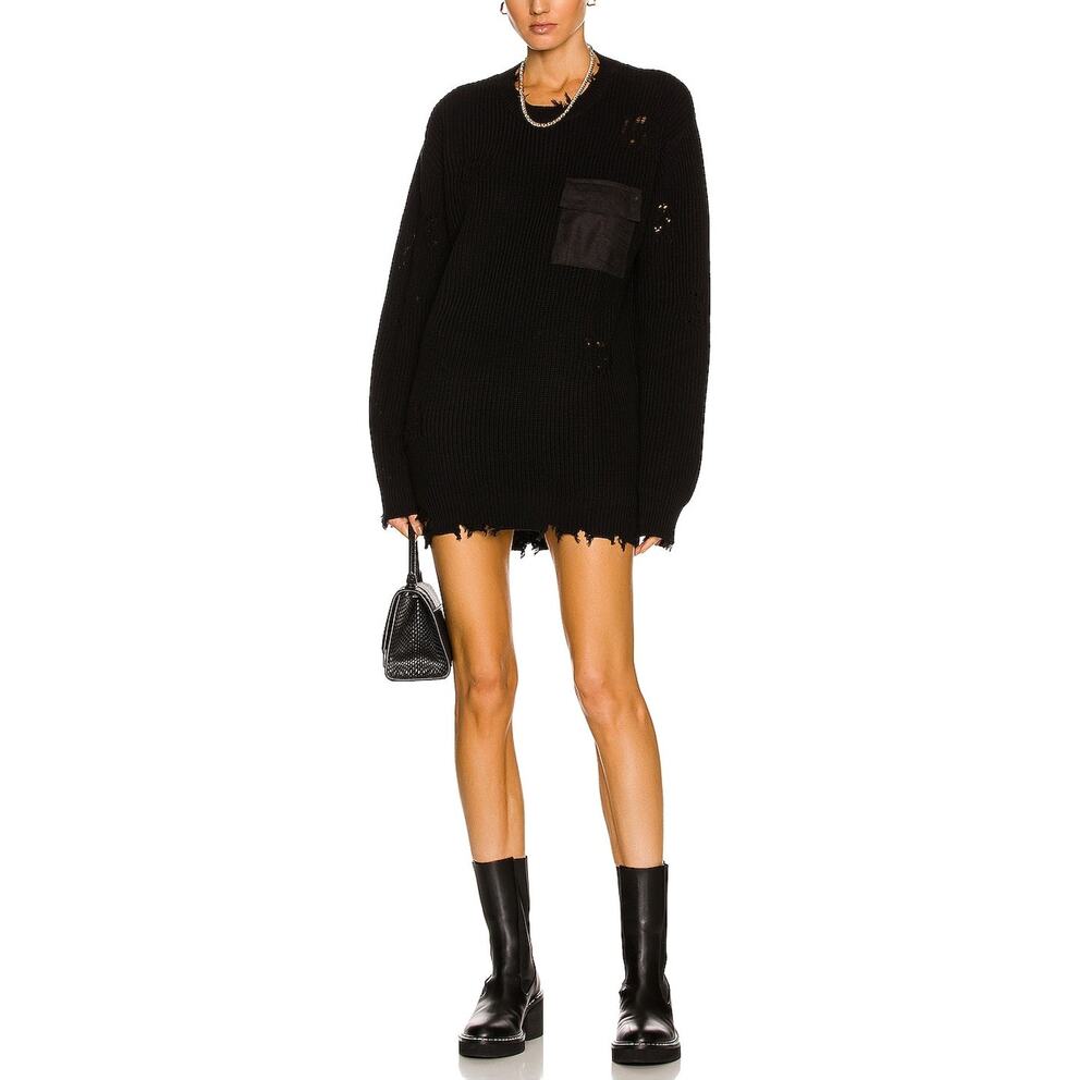 Ser.O.Ya Distressed Black Devin Sweater Size XS
